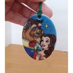 Vtg Disney Beauty & The Beast The Enchanted Christmas Ornament NO BOX 1997 Oval